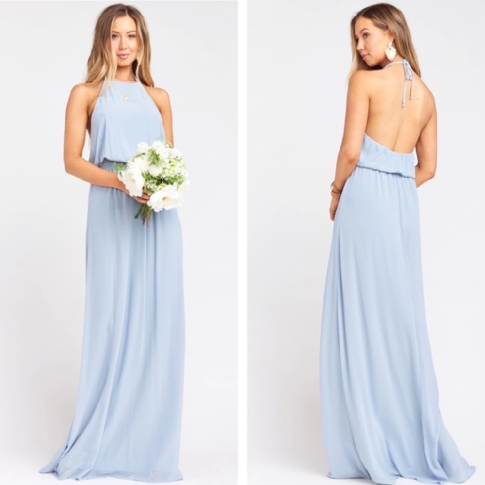 SALE!! Show Me Your MuMu Heather Halter Dress Steel Blue